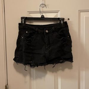 Black Jean Shorts